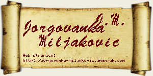 Jorgovanka Miljaković vizit kartica